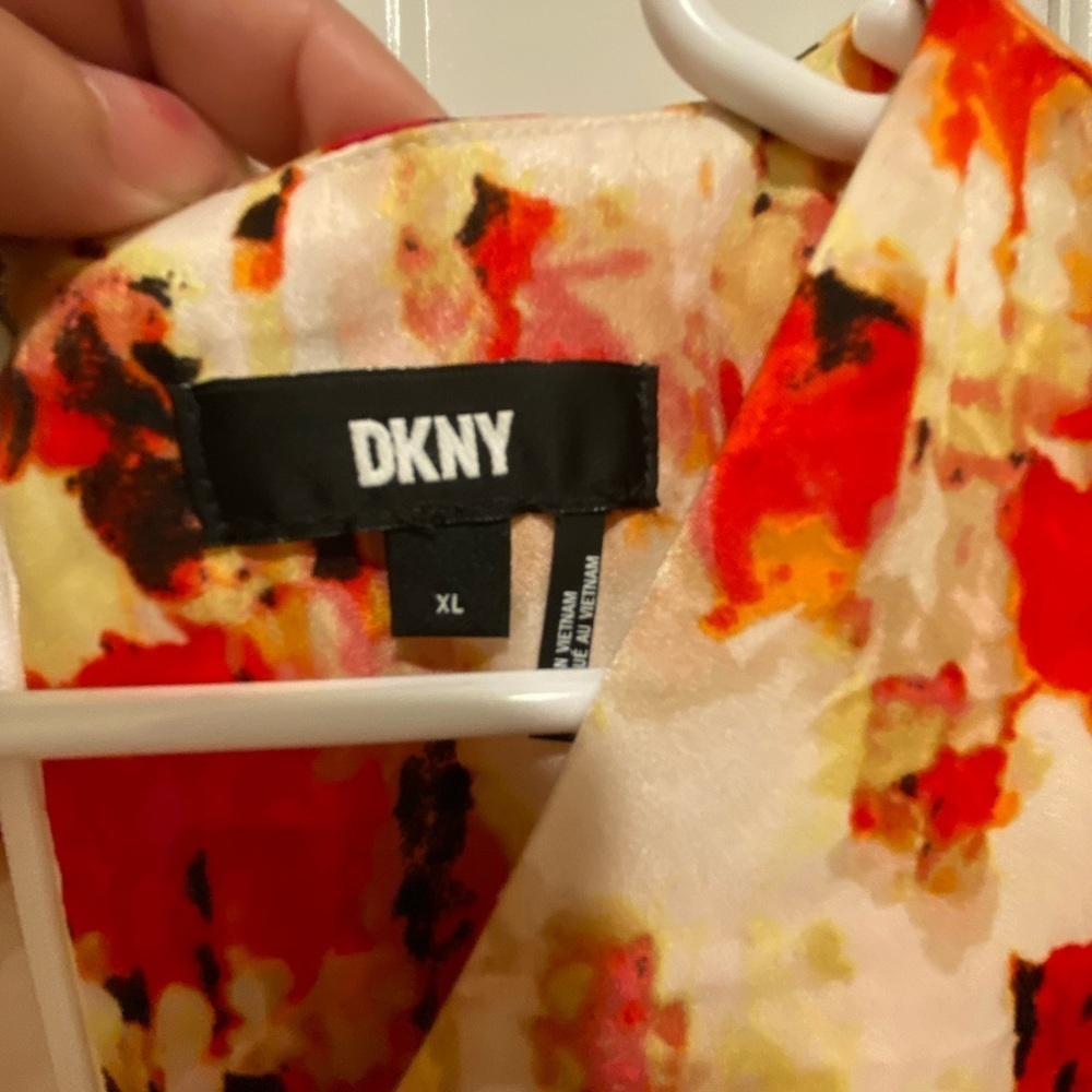 Dkny Red and Brown Off the Shoulder Flutter Sleeve Sundress - Picture 5 of 7